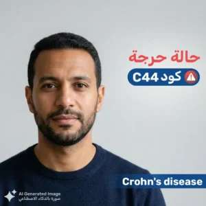 شاب يعاني من داء كرون والتهاب الفقار المقسّط - حالة حرجة C44