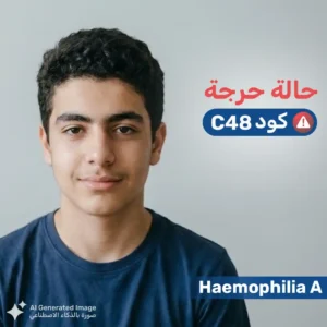 طفل يعاني من نزيف الهيموفيليا (أ) - حالة حرجة C48