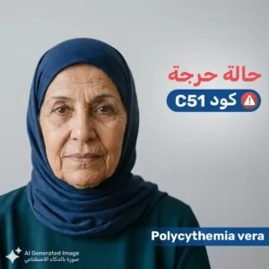 مسنة تواجه خطر التجلط: مريضة بحمرة الدم الحقيقية - حالة حرجة C51